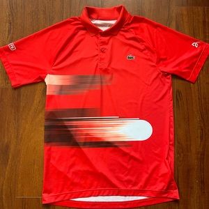 Lacoste x Novak Djokovic Ultra Dry Red Raglan Polo, Size S
